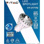 V-TAC VT-1777D 4W GU10 LED Spotlight Dimmable Aluminium 6000K 